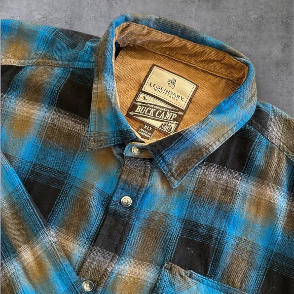 Legendary Whitetails Buck Camp Flannel Shirt Men's XLT Plaid Camping Hunting - Picture 1 of 9